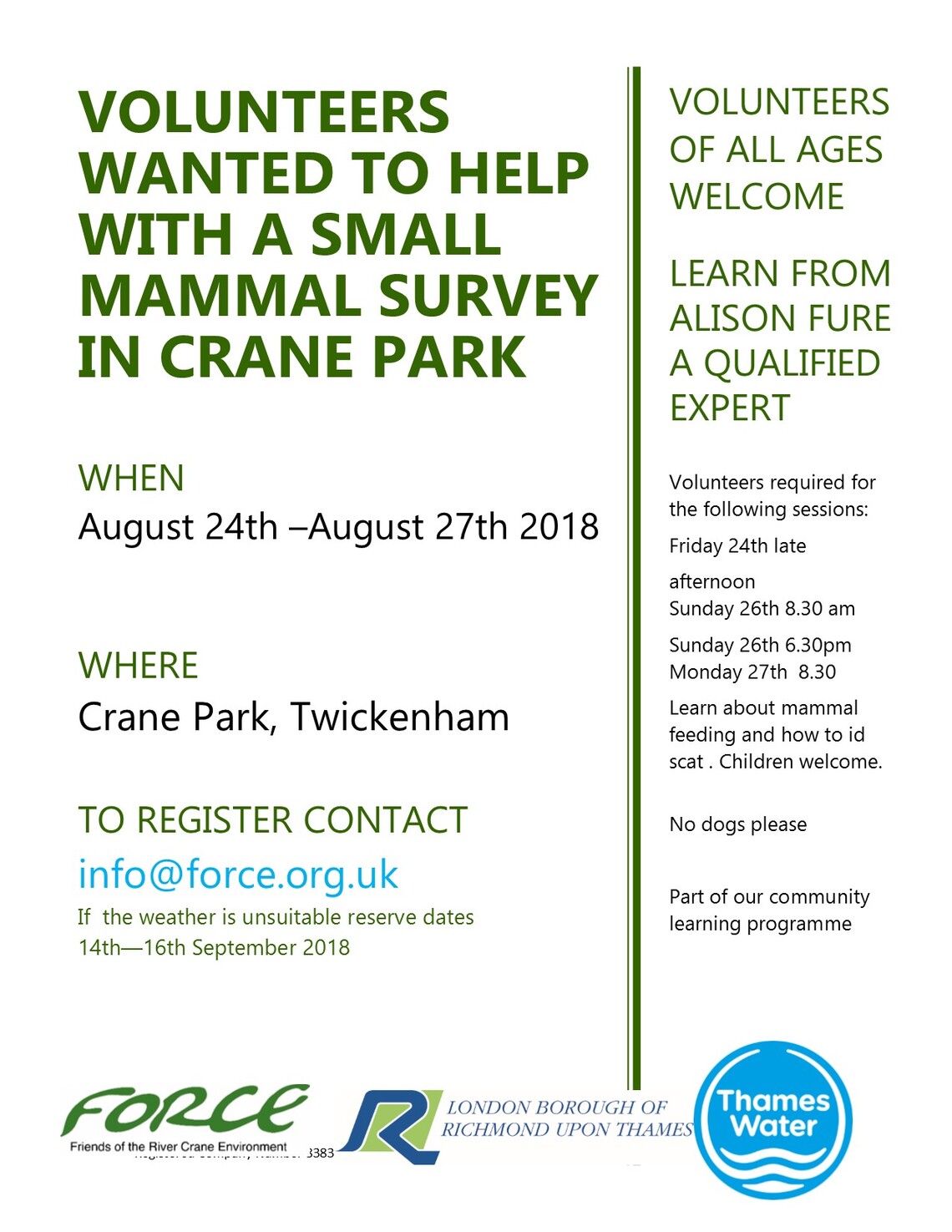 ev mammal survey Aug 2018